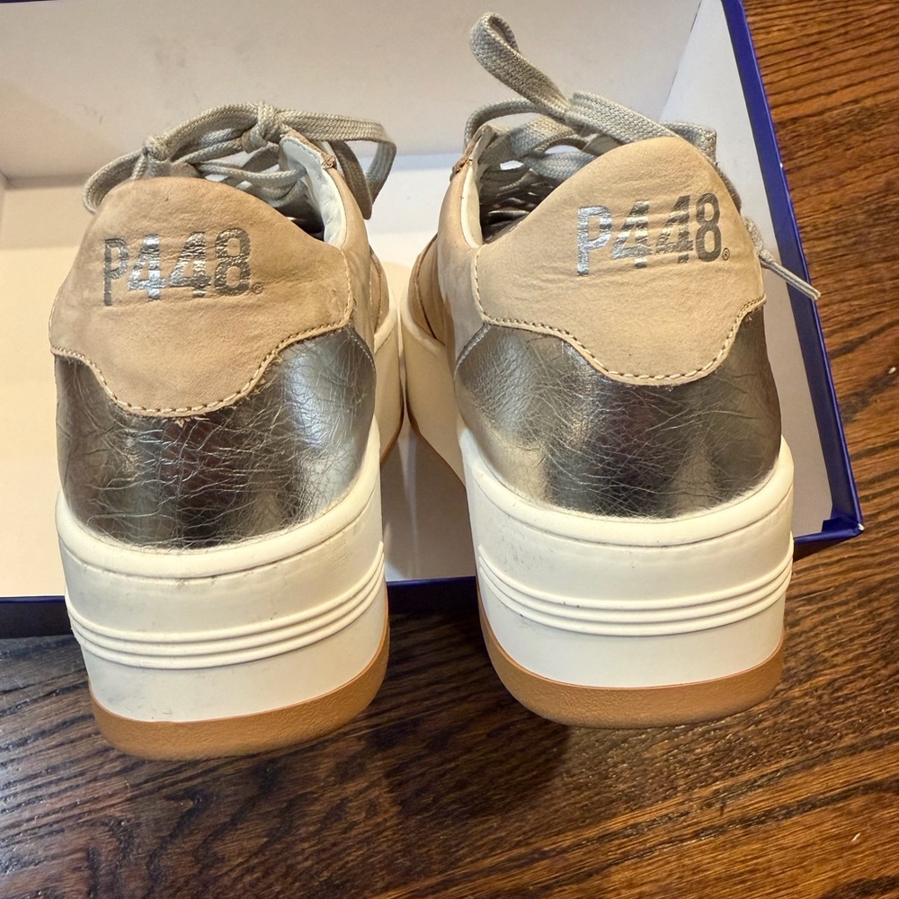 P448 EMPIRE - Neutral Beige Platform Sneakers EU Size 37 - Picture 8 of 15